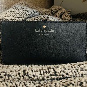 Kate Spade KS black slim bifold wallet